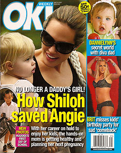 Illustration for article titled 4 Out Of 5 Tabloids Agree: Angelina Jolie Loves Her Kids; Either Loves Or Hates Brad